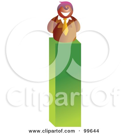 Royalty-Free (RF) Clipart Illustration of a Businessman With A Large Letter I by Prawny