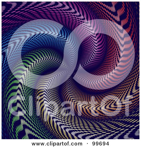 Royalty-Free (RF) Clipart Illustration of a Backgorund Of A Rainbow Spiral Tunnel by elaineitalia