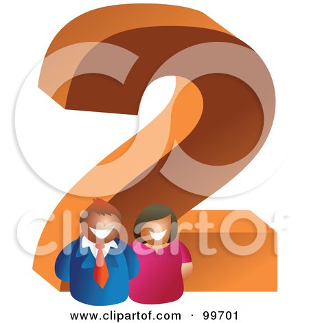 Royalty-Free (RF) Clipart Illustration of People Around A Large Number 2 by Prawny