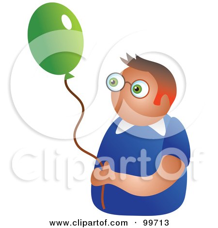 Royalty-Free (RF) Clipart Illustration of a Party Man Holding A Balloon by Prawny