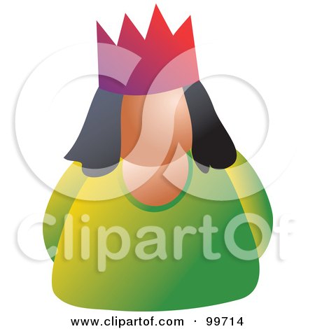 Royalty-Free (RF) Clipart Illustration of a Party Woman Wearing a Crown by Prawny