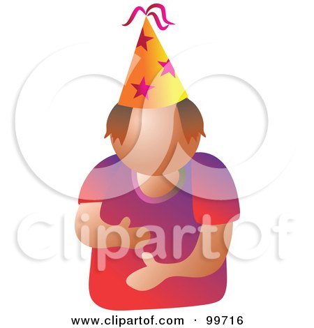 Royalty-Free (RF) Clipart Illustration of a Party Man Wearing A Party Hat by Prawny