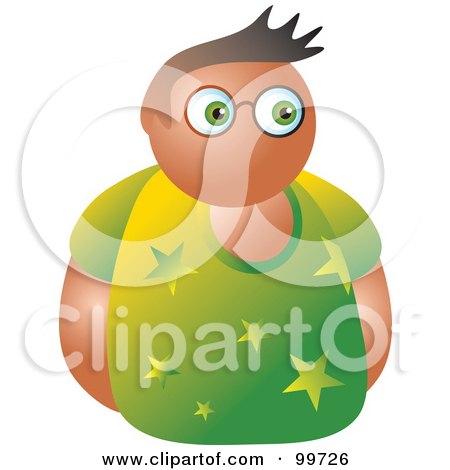 Royalty-Free (RF) Clipart Illustration of a Man In A Starry Shirt Avatar by Prawny