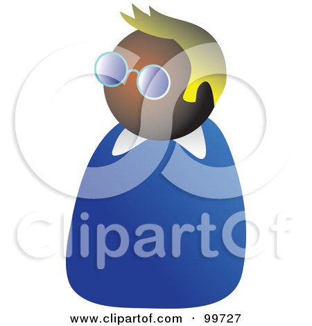 Royalty-Free (RF) Clipart Illustration of a Man In Glasses Avatar by Prawny