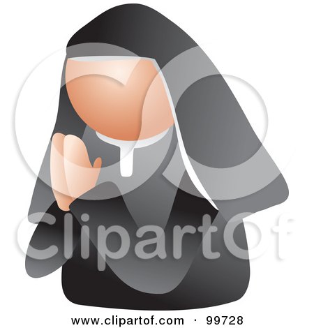 Royalty-Free (RF) Clipart Illustration of a Praying Nun Avatar by Prawny