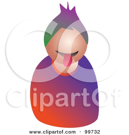 Royalty-Free (RF) Clipart Illustration of a Boy Sticking His Tongue Out Avatar by Prawny