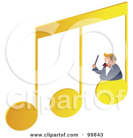 Royalty-Free (RF) Clipart Illustration of a Musician On Music Notes by Prawny