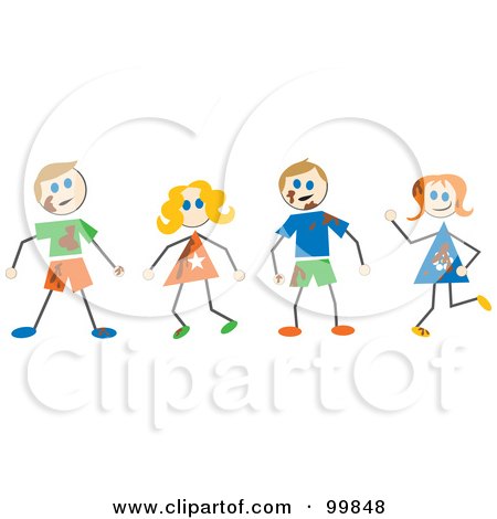 Royalty-Free (RF) Clipart Illustration of Muddy Stick Children by Prawny