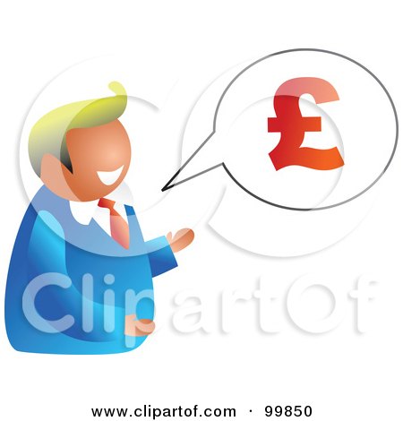 Royalty-Free (RF) Clipart Illustration of a Business Man Discussing Euro Money by Prawny