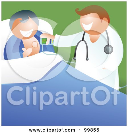 Royalty-Free (RF) Clipart Illustration of a Doctor And Patient Discussing A Pace Maker by Prawny