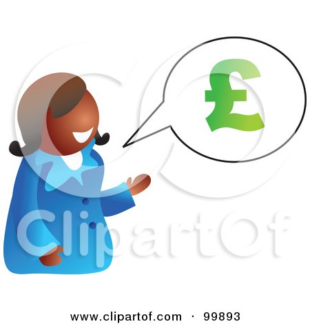 Royalty-Free (RF) Clipart Illustration of a Business Woman Discussing Pounds by Prawny