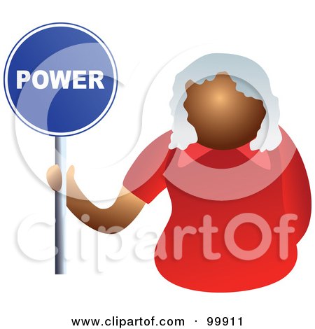 Royalty-Free (RF) Clipart Illustration of a Businesswoman Holding A Power Sign by Prawny