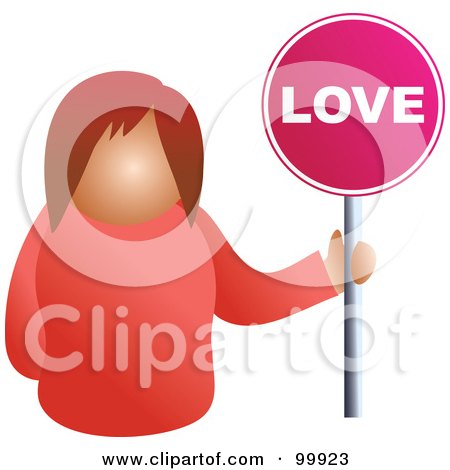 Royalty-Free (RF) Clipart Illustration of a Businesswoman Holding A Love Sign by Prawny