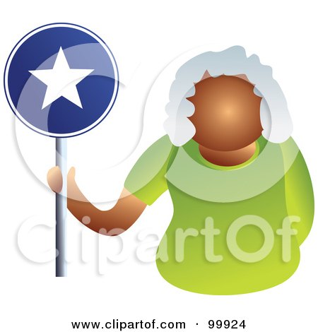 Royalty-Free (RF) Clipart Illustration of a Businesswoman Holding A Star Sign by Prawny