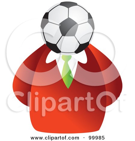 Royalty-Free (RF) Clipart Illustration of a Businessman With A Soccer Ball Face by Prawny