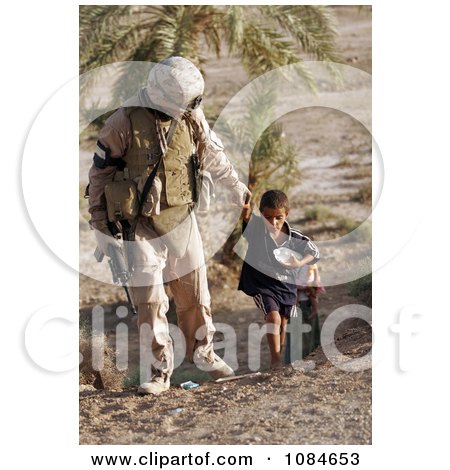 Soldier With an Iraqi Child - Free Stock Photography by JVPD
