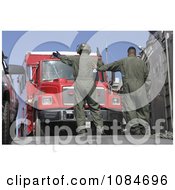 Soldiers Directing A Fire Truck Free Stock Photography