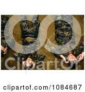 Soldiers Doing Bicycle Kicks In Water Free Stock Photography