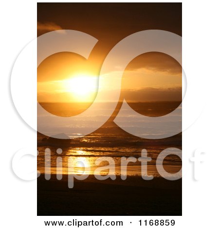 Stock Photo of a Gold Beach Oregon Sunset in Orange Tones - Royalty Free Nature Photography by Jamers