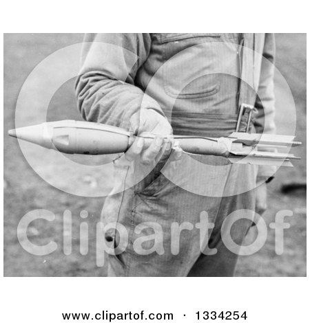 Stock Photograph of a Black and White Us Army Soldier Holding a Bazooka Rocket - Royalty Free Picture by Picsburg