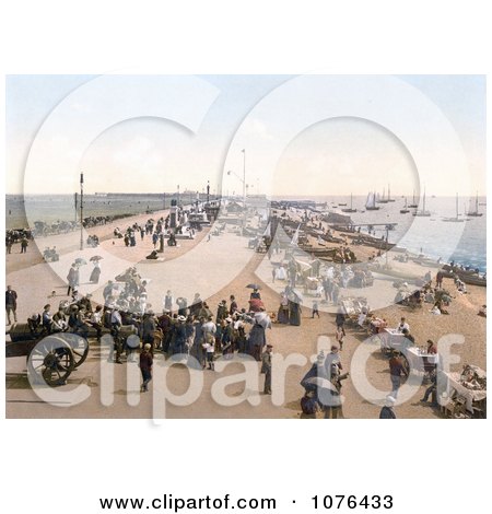 the Busy Promenade and Beach at Southsea, Portsmouth, Hampshire, England, UK - Royalty Free Stock Photography  by JVPD