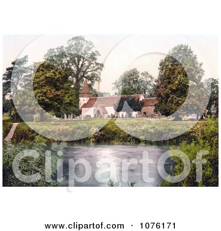 the Church Graveyard on the Banks of the River Dixton Ferry Monmouth Wales Monmouthshire England UK - Royalty Free Stock Photography  by JVPD