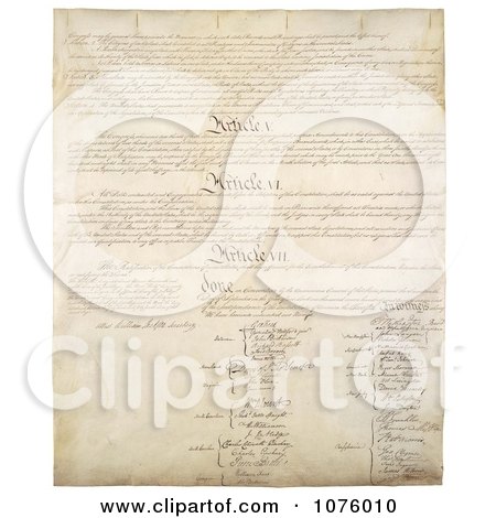 The Fourth Page of the United States Constitution - Royalty Free Historical Clip Art by JVPD