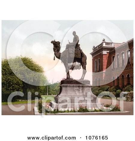 the Gordon Memorial Statue at the Brompton Barracks Showing General Charles Gordon on a Camel in New Brompton Kent England UK - Royalty Free Stock Photography  by JVPD