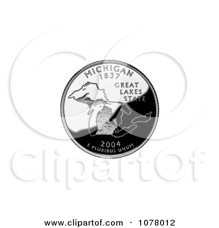 The Great Lakes on the Michigan State Quarter - Royalty Free Stock Photography by JVPD