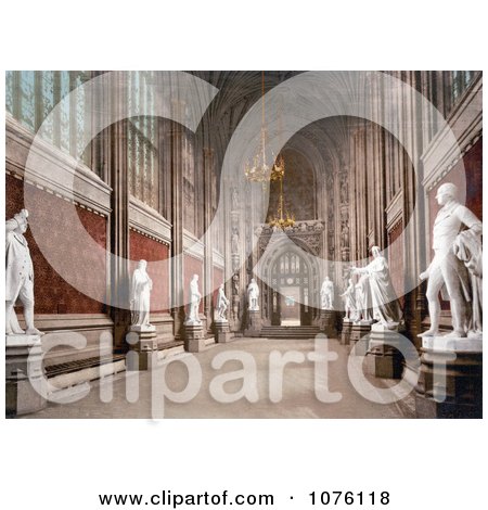the Interior of St Stephen’s Hall With Statues in the Houses of Parliament London England UK - Royalty Free Stock Photography  by JVPD