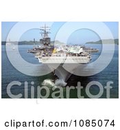 The Nimitz Class Aircraft Carrier USS Ronald Reagan CVN 76 Dropping Anchor In Sasebo Harbor In Sasebo Japan For A Port Call Free Stock Photography