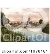 The River Severn Flowing Near The Gloucester Cathedral In Gloucester England United Kingdom Royalty Free Stock Photography