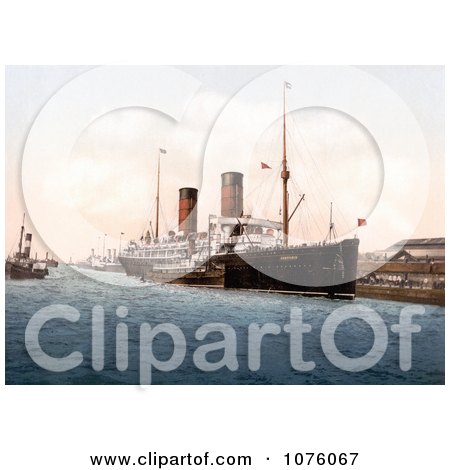 the RMS Campania Steamboat on the Mersey River in England - Royalty Free Stock Photography  by JVPD