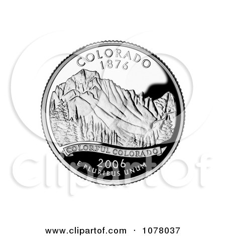 The Rocky Mountains on the Colorado State Quarter - Royalty Free Stock Photography by JVPD