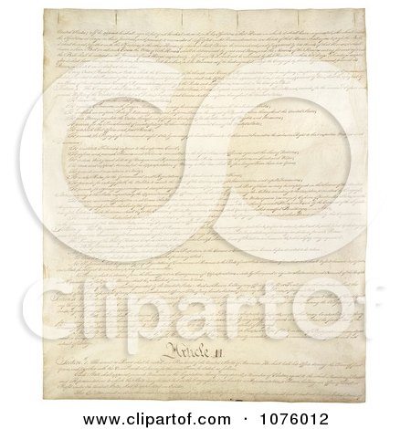 The Second Page of the United States Constitution - Royalty Free Historical Clip Art by JVPD