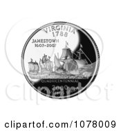The Ships Susan Constant Godspeed And Discovery Bringing The First English Settlers To Jamestown On The Virginia State Quarter Royalty Free Stock Photography by JVPD