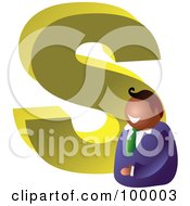 Royalty Free RF Clipart Illustration Of A Businessman With A Large Letter S
