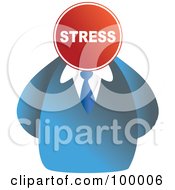 Poster, Art Print Of Businessman With A Stress Sign Face