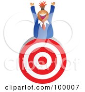 Poster, Art Print Of Businessman On Top Of A Target