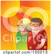 Poster, Art Print Of Summer Couple Walking Under The Sun