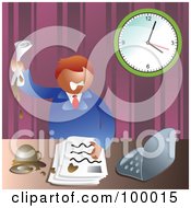 Poster, Art Print Of Stressed Business Man Making A Mess At His Desk