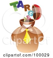 Royalty Free RF Clipart Illustration Of A Businessman With A Target Brain