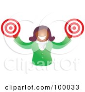 Poster, Art Print Of Businesswoman Holding Targets