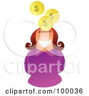 Poster, Art Print Of Businesswoman With A Slot Head And Pound Coins
