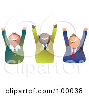 Poster, Art Print Of Male Business Team Celebrating