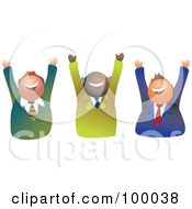 Royalty Free RF Clipart Illustration Of A Male Business Team Celebrating