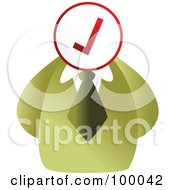 Royalty Free RF Clipart Illustration Of A Businessman With A Check Mark Sign Face