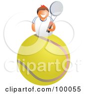 Poster, Art Print Of Tennis Player On A Giant Ball