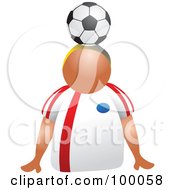 Poster, Art Print Of Soccer Player With A Ball On His Head