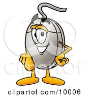 Clipart Picture Of A Computer Mouse Mascot Cartoon Character Pointing At The Viewer